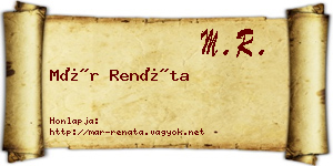 Már Renáta névjegykártya