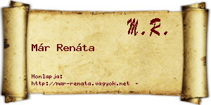Már Renáta névjegykártya